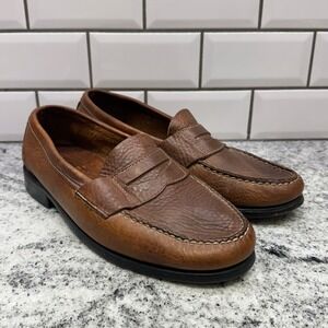 Sebago Hitchcock Mens 9.5 5E Penny Loafers Brown Leather Wide Classic Preppy old